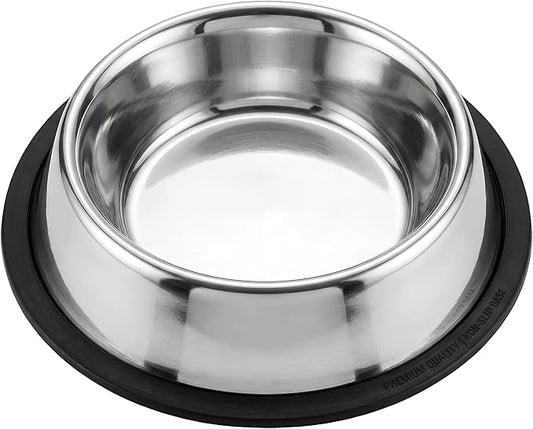 Loving Pets Stainless Steel Non-Tip Dog Bowl – Heavy Duty No Spill Dog Bowl with Removable Rubber Base – Durable, Non-Skid Stainless Steel Dog Food Bowl & Dog Water