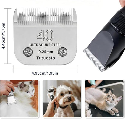 40# Clipper Blades Pet Grooming Clipper Replacement Blades Detachable Blade Compatible with andis/wahl/Oster Dog Clippers