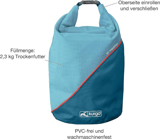 Kurgo Kibble Carrier - Portable Kibble Carrier - Compact Travel Storage - Dog Food Dry Bag - Camping Dog Storage - 5 lb Capacity - Chili Red