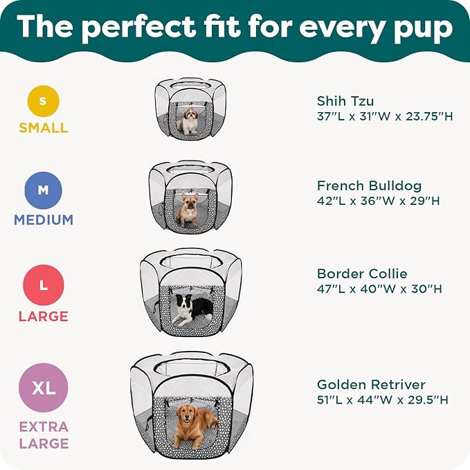 FurHaven Portable Pet Playpen for Dogs & Cats, Foldable, Indoor Kitten Playpen with Mesh Sides, Foldable, Pop Up Travel Dog Pen, X-Large, Green & Pink