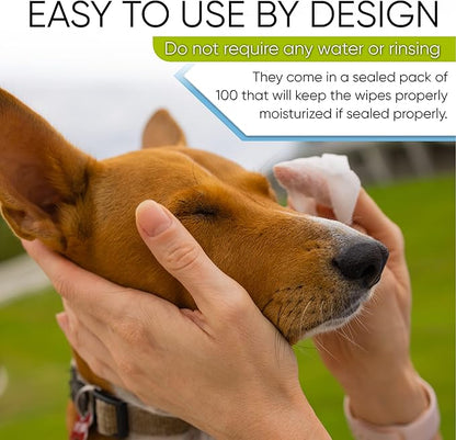 MAGICARE Pet Wipes – 100 pcs Dog Wipes – 8x8 Inch Unscented Dog Paw Cleaner Wipes for Body, Ears, Face, and Skin – Ultra Thick and Soft with Hypoallergenic Formula – Ideal Pet Wipes for Dogs & Cats