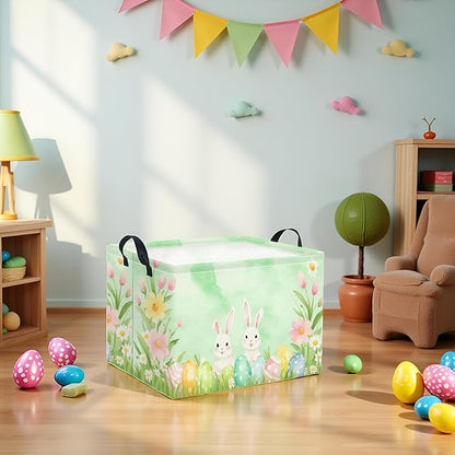 Rectangular Easter Basket for Kids & Baby - Storage Basket & Organizer Shelf - Bunny Easter Decor