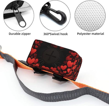 Dog Poop Bag Holder for Leashes - Lightweight Pet Waste Bags Dispenser Doggy Zippered Pouch for Puppy Walking Accessories(Cat)