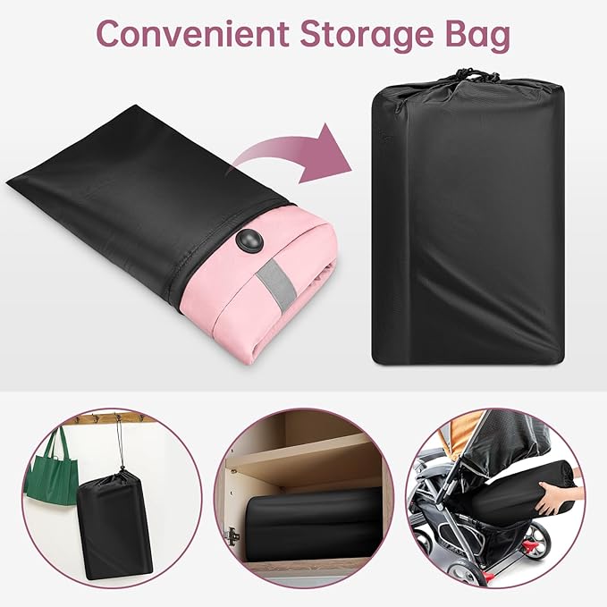 YOREPEK Infant Carseat Cover for Airplane Travel Compatible with All Nuna Pipa Car Seat and Base, Uppababy Mesa and Base, Padded Car Seat Bags for Air Travel, Car Seat Bag with 5 Protective Feet,Pink