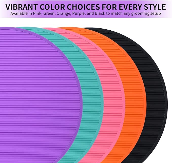 Pet Grooming Table Non-Slip Mat - Padded Mat for at-Home Grooming Dogs and Cats,Bathing Mat for Pets, Diameter: 22.4inch/57cm (Purple, Diameter: 22.4inch/57cm)