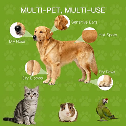 Paw Balm for Dogs and Cats, Paw Pad Balm with Avocado Oil & Witch Hazel, 2.1 oz Beeswax Paw Cream for Dry, Cracked Pads, Lick-Safe Pet Paw Care - with 2 Pack Pet Wipes