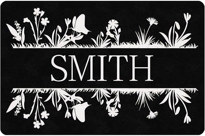 Custom Doormat with Family Name - Personalized Entryway Door Mat Front Door Mat for Outdoor Decor Entrance Mat Housewarming Gift with Anti-Slip Backing