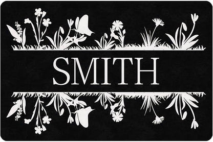 Custom Doormat with Family Name - Personalized Entryway Door Mat Front Door Mat for Outdoor Decor Entrance Mat Housewarming Gift with Anti-Slip Backing