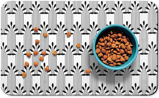 Dog Food Mats for Floors Waterproof, Dog Cat Water Bowl Mats Pet Feeding Absorbent Mat Dog Cat Pet Placemats for Food and Water Bohemia 17 * 30 inch