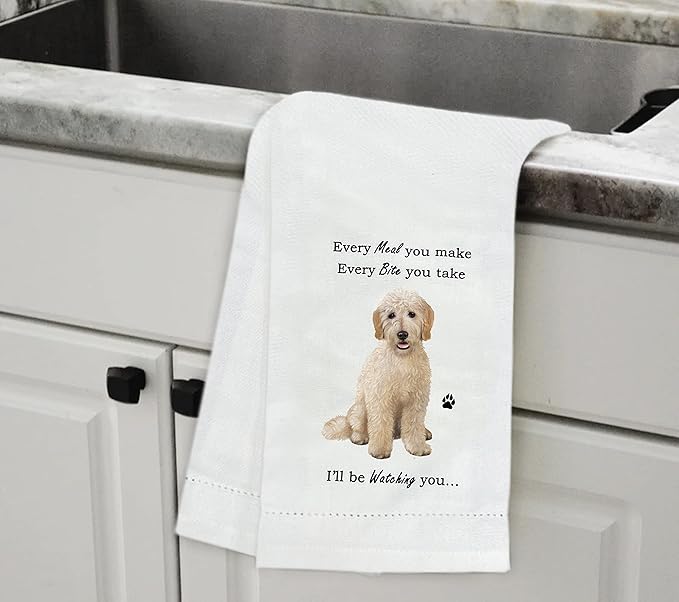 E&S Pets 711-134 Goldendoodle Kitchen Towel, Off-white