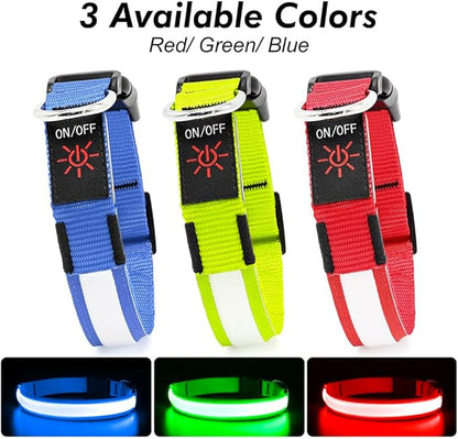 Illumifun Light Up Collar for Small Dogs, USB Rechargeable LED Dog Collar Glowing in The Dark, Safety Collar Light for Your Pups (Red, Small)