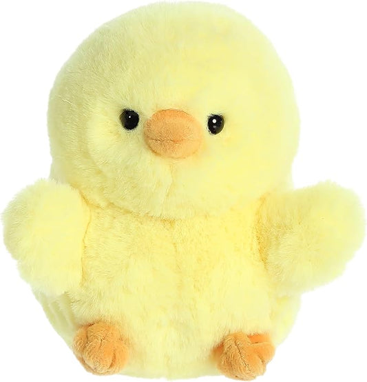 Aurora® Playful Rolly Pet™ Chickadee Chick™ Stuffed Animal - Compact Size for On-the-Go Fun - for Adults, Kids, Birthdays, and Anniversaries - Yellow 5 Inches