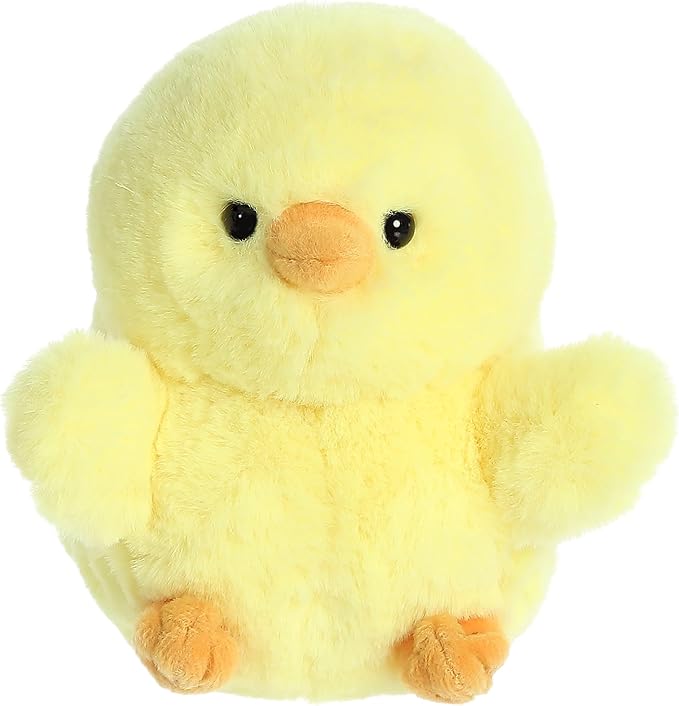 Aurora® Playful Rolly Pet™ Chickadee Chick™ Stuffed Animal - Compact Size for On-the-Go Fun - for Adults, Kids, Birthdays, and Anniversaries - Yellow 5 Inches