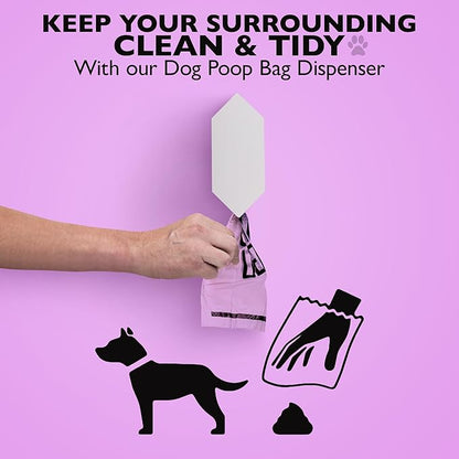 Dog Poop Bag Dispenser, Stainless-Steel and Powdercoated Black with Magnetic Door Latch, Indoor and Outdoor Rated, (Holds 8-9 Rolls-Not Included), 7.75" x 3.25", White