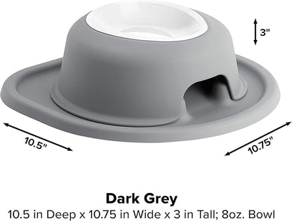 WeatherTech Single High Pet Feeding System w/Plastic Dog/Cat Bowls - 3" High Stand Dark Grey (PSH0803DGDG)