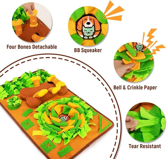 Awoof Snuffle Mat - Dog Enrichment Feeding Mat for Smell Training & Slow Eating, Interactive Dog Toy & Feed Game for Sniffing & Mental Stimulation