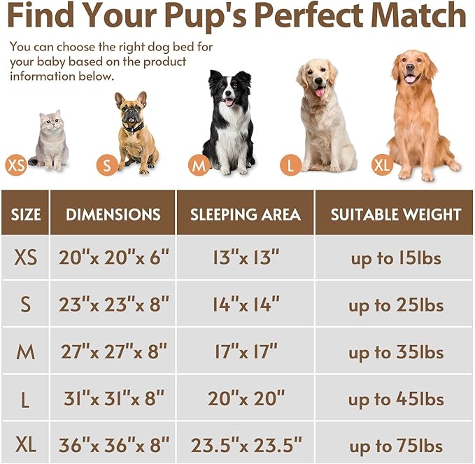 JOLLYVOGUE Calming Dog Beds Large Sized Dog, 36in Donut Washable Large Pet Bed, Anti-Slip & Anti-Anxiety Fluffy Faux Fur Round Dogs Bed, Fits up to 80 lbs Pets (Coffee)