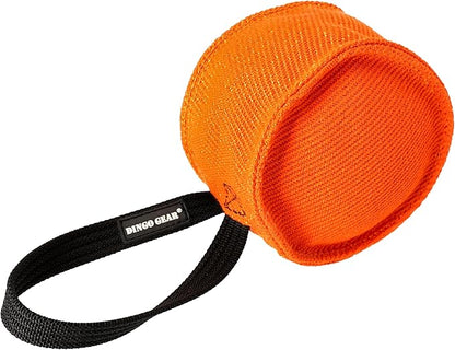 Dingo Gear Dog Tug Toy for Strong Dog, Bite Training, IGP, Fun, French Linen Drum, 5,5x3,1" Orange Berta S00094