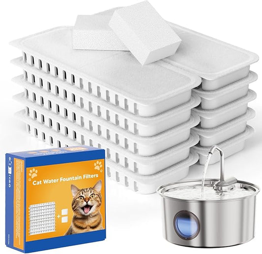 Cat Water Fountain Stainless Steel - 108oz/3.2L Automatic Cat Water Fountain for Drinking with 3 Pcs Filters, Metal Pet Water Fountain Water Dispenser for Cats, Puppy Dogs, Multiple Pets