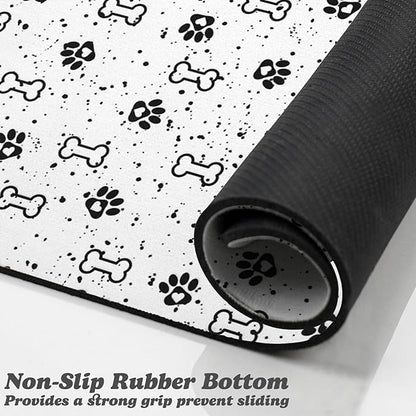 Dog Food Mats,Cat Absorbent Water Bowl Feeding Mats Pet Placemats for Food and Water Spot 12 * 20 inch