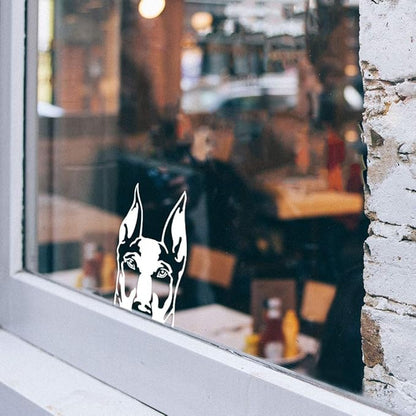 WIRESTER 6 inch Clear Vinyl Decal Sticker Decoration for Car Window (Or Any Flat Surface) - Doberman Pinscher Dog