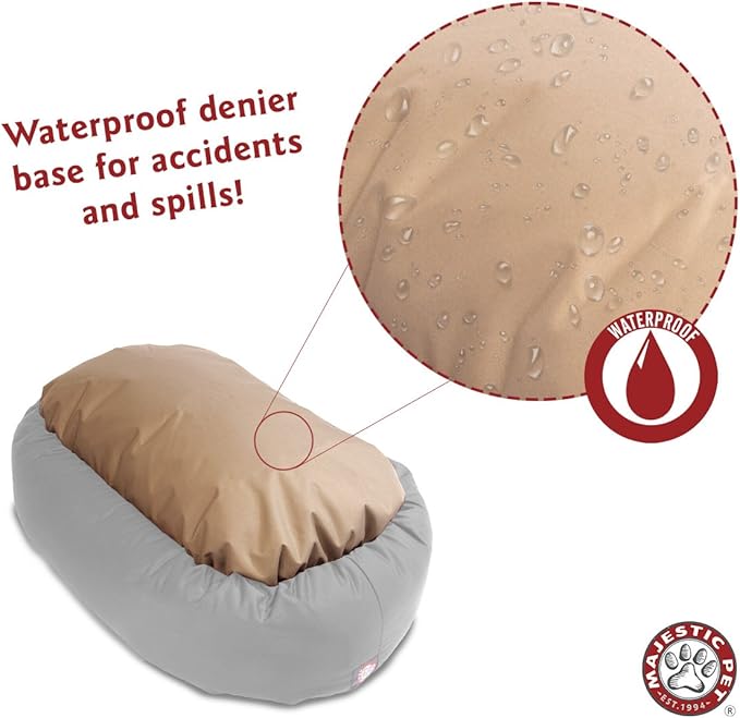Majestic Pet 52 Inch Suede Calming Dog Bed Washable – Cozy Soft Round Dog Bed with Spine Support for Dogs to Rest Their Head - Fluffy Donut Dog Bed 52x35x11 (Inch) - Round Pet Bed X- Large – Black