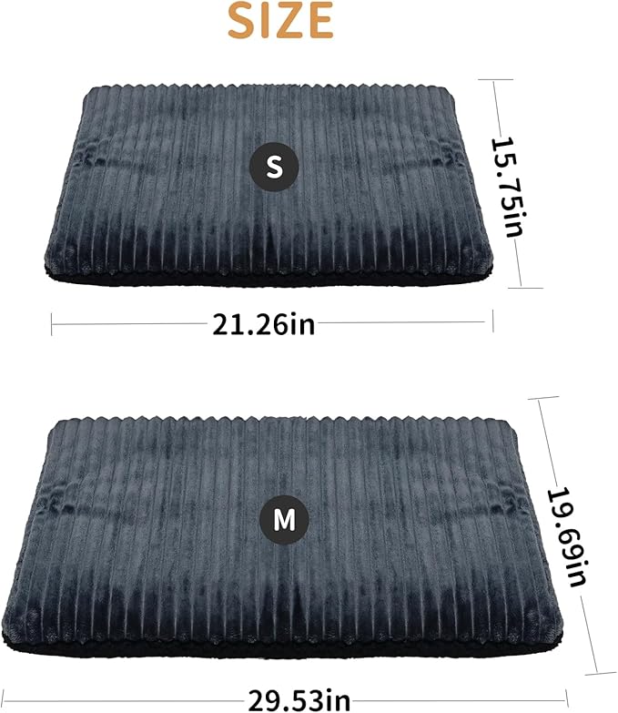 Self-Warming Cat Bed Pad 22 * 16 inch Self-Heating Cat Bed Mat Thermal Blanket for Indoor Cats & Small Dogs Stripes Gray