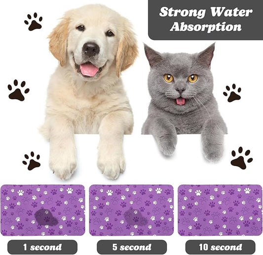 Dog Food Mat, Absorbent Water Bowl Mats Cat Pet Feeding Placemats 17 * 30 inch