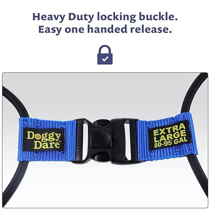 (2 Pack) Doggy Dare Trash Can Lock - Extra Large - Fits 80-95 Gallon Trash Cans - Perfect for Dogs, Raccoons, Opossums - Bungee Cord Design Makes Install Simple (Trash Can NOT Included)