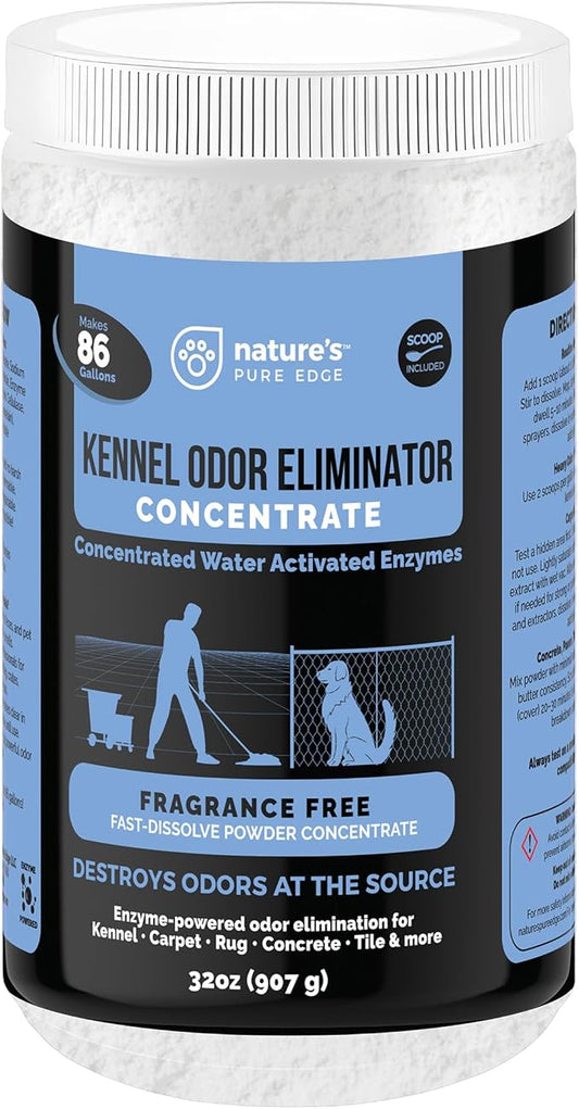Enzyme Powder Concentrate Makes 86 Gallons - Professional Use for Kennel and Pet Odor Elimination - Removes Urine Poop from Carpets Floors -Enzyme Power, Safe for Pets. Makes 86 gallons-Fragrance Free