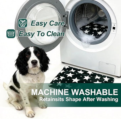 Washable Dog Bed Mat with Anti-Slip Bottom, Deluxe Plush Memory Foam Crate Pad & Waterproof Outdoor Kennel Mat for Dogs & Cats-Durable Crates Beds, Large Medium Small Puppy Size36 x 24",Green