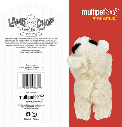 Multipet Lamb Chop Dog Plush Toy - Squeaky Toy for All Dogs - Extra Soft Plush - Stuffed Animal Dog Toy for Cuddling & Playing - Cute Pet Toy (6", Cream)