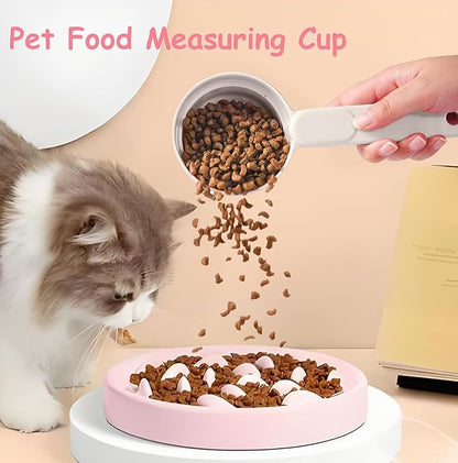 Dog Food Scoop 1 Cup 1/2 Cup - Melamine Dog Food Measuring Cup, Pet Food Scoop for Dog Cat...Comfortable Long Handle for Easy to Scoop Food, White 1 Cup