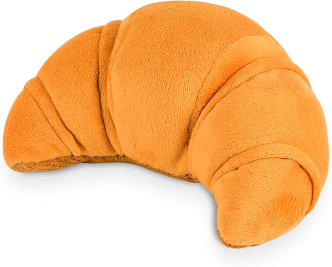 P.L.A.Y. Cute Plush Dog Toys - Brunch Food Themed Durable Squeaker Chew Toy, Great for Puppies & Small, Medium, Large Dogs - Machine Washable, Recycled Materials (Pup's Pastry Croissant, X-Small)