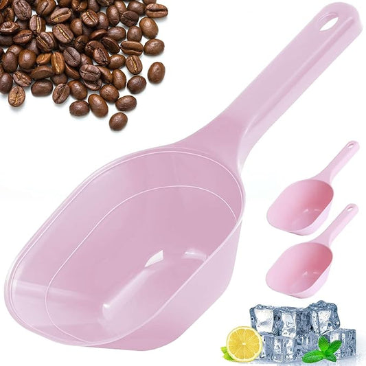 Dog-Cat Food-Scoop Measuring-Cup,1 Cup Capacity Versatile Plastic Pet Food Scoop with Measuring Lines 1 Cup and 1/2 Cup for Precise Portion Control (2, Pink)