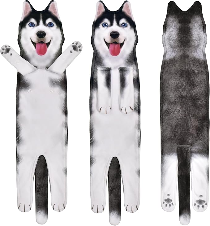 AGRIMONY Funny Husky Dog Hand Towels for Kitchen Bathroom - Dog Mom Dad Gifts for Women Men Teens Kids-Easter Mothers Fathers Days Valentines Housewarming Birthday Gifts for Animal Lovers