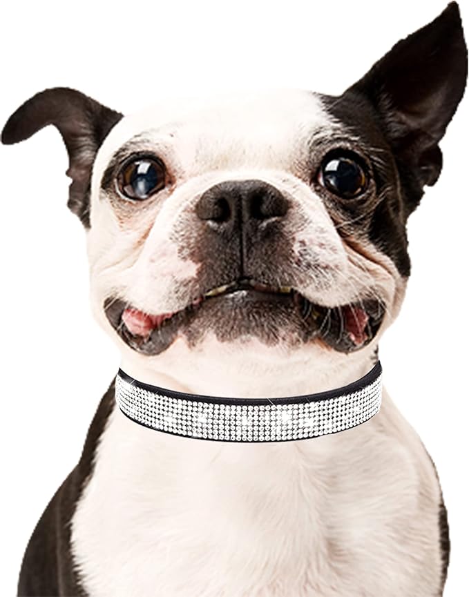 Bling Dog Collar for Small Medium Large Dogs, Rhinestone Dog Collars for Girl and boy Dog, Diamond Puppy Collars, Adjustable Leather Suede SOFE Cat Collar (XS(8.2"-10.6"/21CM-27CM), Pink1)