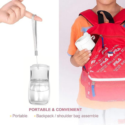 Portable Dog Water Bottle - Foldable Dog Water Dispenser | Leak Proof & Food Grade Plastic Travel | Pet Water Bottle for Cat Outdoor Walking Hiking Travel（US） (White, 12oz)