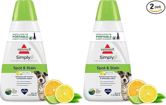 Bissell Simply Spot & Stain Portable Carpet Cleaner Formula,32 oz,3368,(Pack of 2)