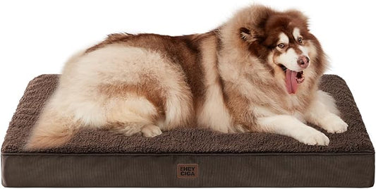 EHEYCIGA Orthopedic XXL Dog Beds for Jumbo Dogs with Removable Washable Cover,Brown, 50x36