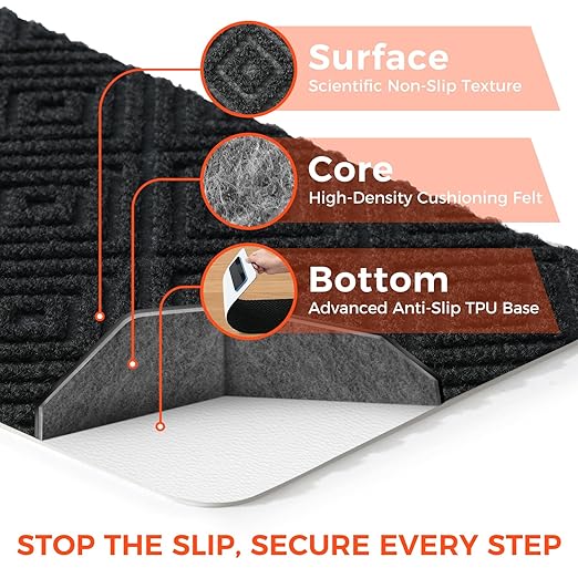 BAGAIL 15 Pack Non-Slip Stair Treads for Wooden Steps, 8"x30" Peel and Stick Carpet Stair Runners, Machine Washable Indoor Step Covers with No-Residue Adhesive for Dogs, Kids & Elderly - Black