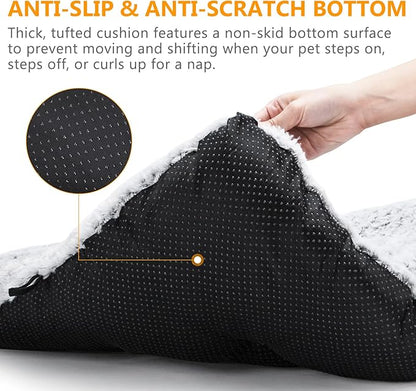 Dog Bed Kennel Pad Washable Anti-Slip Crate Mat for Large Dogs and Cats (36-inch)
