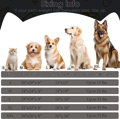 Dog Beds Large Sized Dog and Cats, 32in Pet Beds for Large Pet, Washable Indestructible Extra Large Dog Bed (Black)