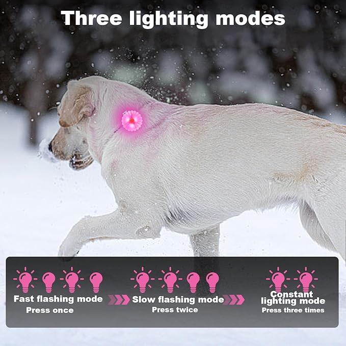 AHJ Dog Collar Light, 2 Pack Dog Safety Lights for Night Walking, USB-C Rechargeable Dog Light Clip-On LED for Kids' Backpacks, Dogs, Runners, Joggers, Cyclists, Camping & Hiking (Pink and Blue)
