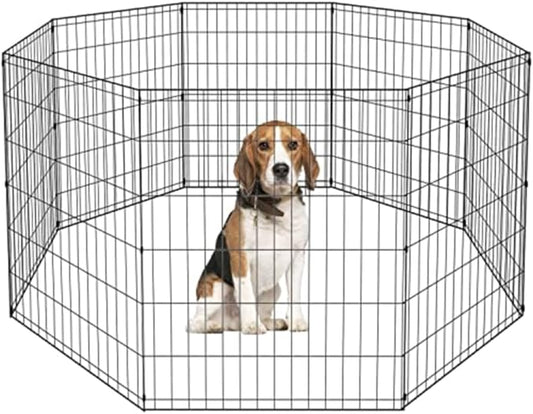 BestPet | Foldable Dog Playpen | 36 Inch, 8 Panels | Metal Pet Exercise Pen | Indoor Outdoor Portable Dog Fence with Door | Removable, Rust-Resistant Secure Pet Kennel | Easy to Assemble