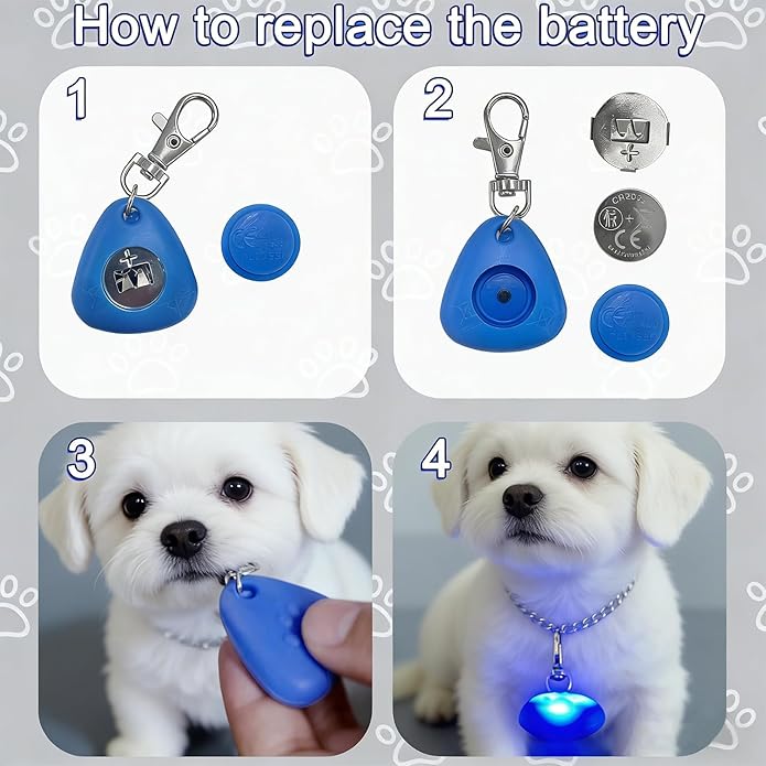 QUELIEN LED Dog Collar Light, Clip-On Dog Safety Light for Night Walking, High Visibility Light Up Dog Collar Accessory for Summer Camping & Hiking, Lightweight for All Pets, Blue