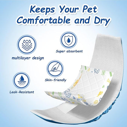 Dog Diaper Liners Booster Pads for Male and Female Dogs, 160ct, Super Absorbent Disposable Belly Band Liners for Male Dogs fit Most Types of Dog Diapers,Wraps(Regular)