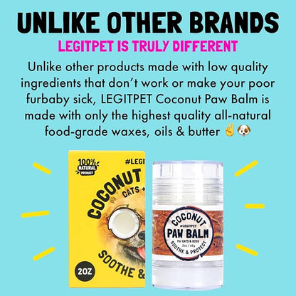 Dog Paw Balm Stick Wax Soother & Moisturizer Cream with Coconut Oil, Shea Butter & Beeswax Healing Protector for Cracked Dog Cat Paws, Snout & Elbows Snow & Dry Weather Protection Ointment Travel Pack