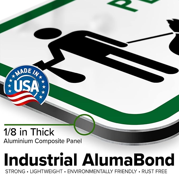 Please Clean Up After Your Pet Sign, 9x18 Inches, Rust Free DiBound, Fade Resistant, Made in USA by My Sign Center