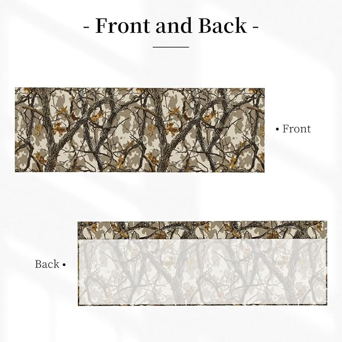 Worltoldb Camo Curtain Valance Short Rod Pocket Window Treatment for Living Room Bedroom Kitchen Bathroom 1 Panel 54" W x 18" L